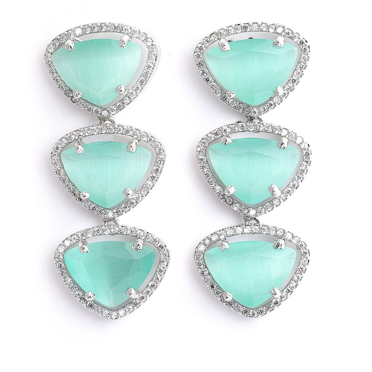Luxury & Fashionable Triangular Shaped AD Neck Set