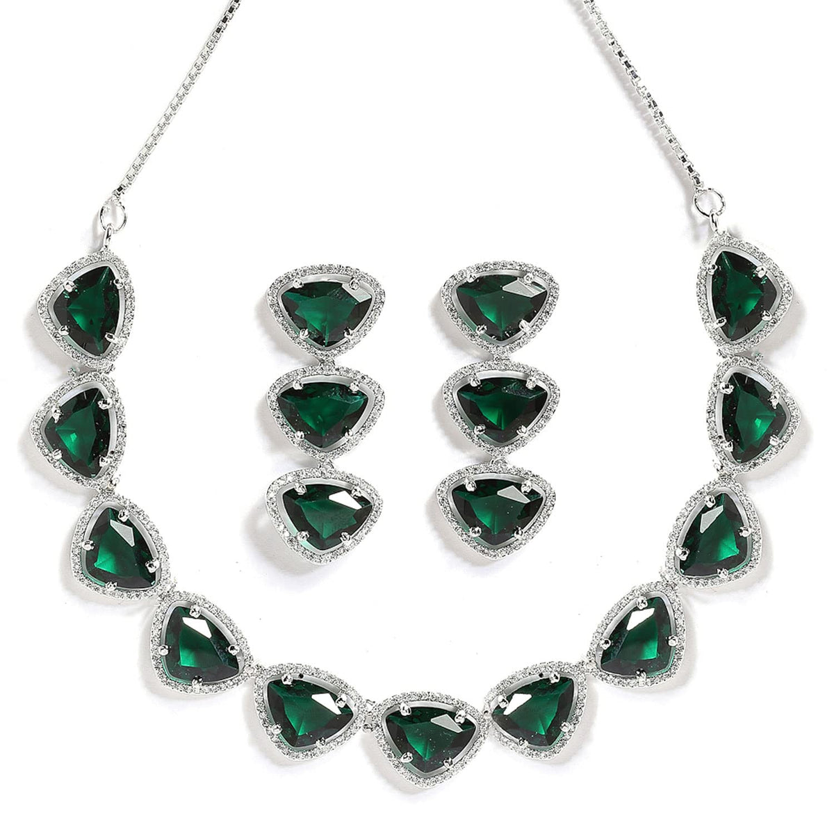 Luxury & Fashionable Triangular Shaped AD Neck Set