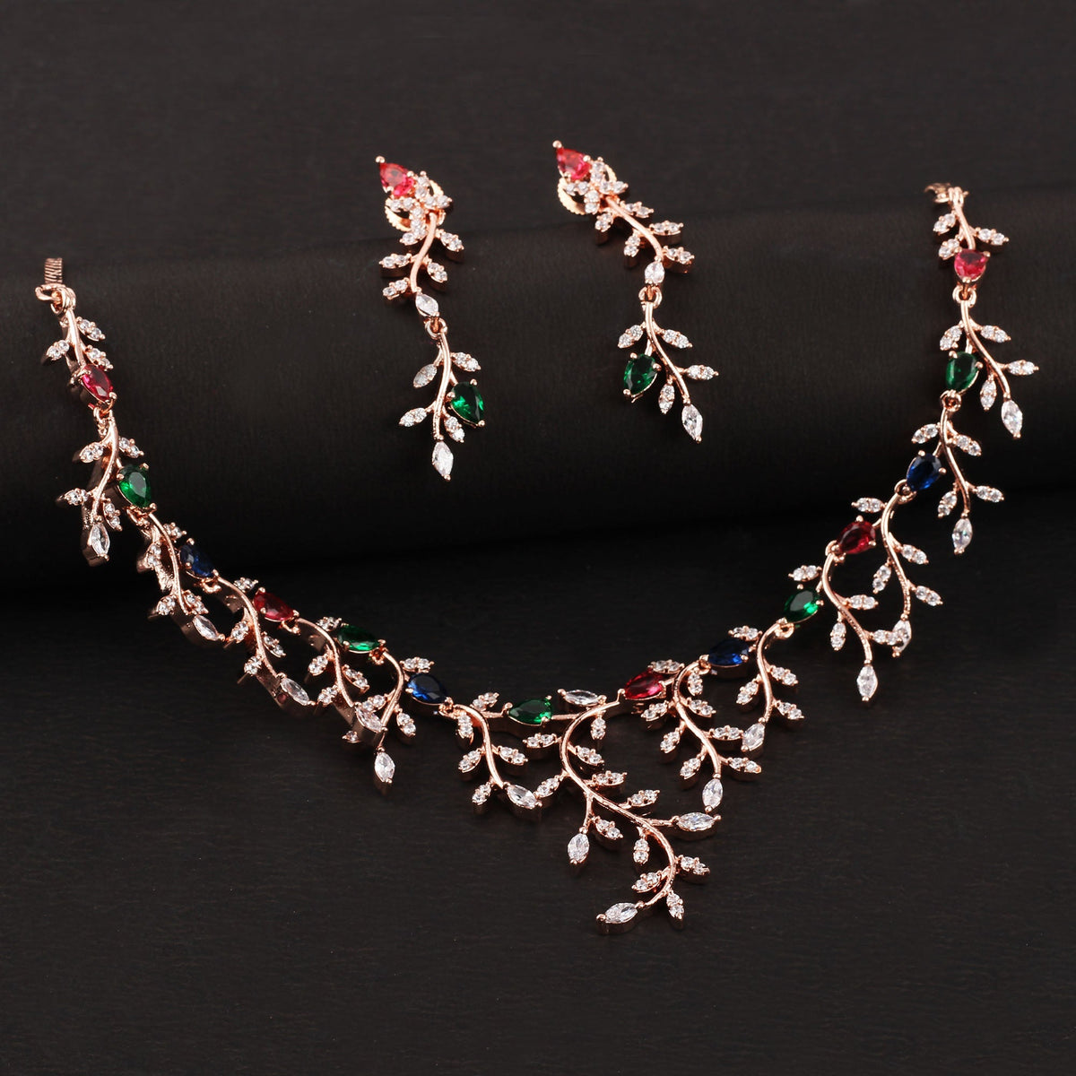 Luxury Leaf Designer Necklace Set