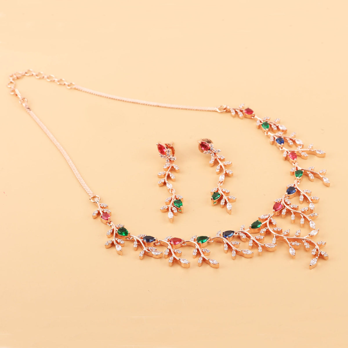 Luxury Leaf Designer Necklace Set