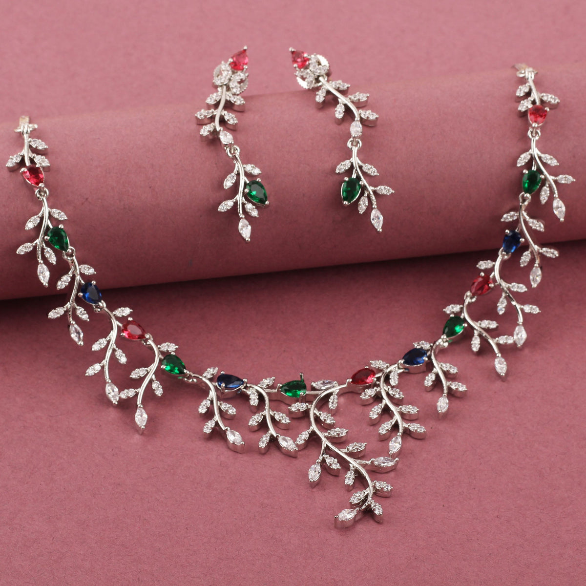 Luxury Leaf Designer Necklace Set
