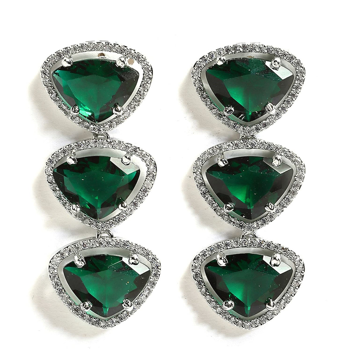 Luxury & Fashionable Triangular Shaped AD Neck Set