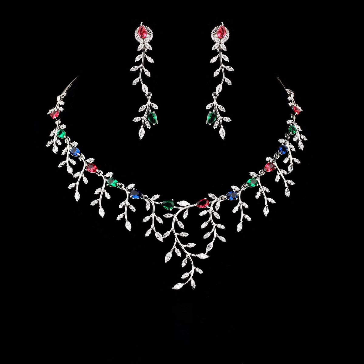 Luxury Leaf Designer Necklace Set